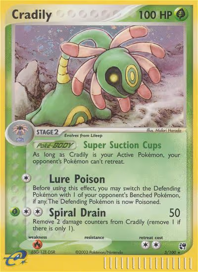 Cradily 3/100 Pokemon card