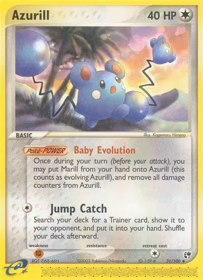 Azurill 31/100 Pokemon card