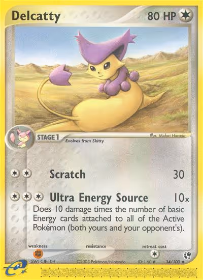 Delcatty 34/100 Pokemon card