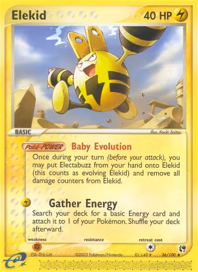 Elekid 36/100 Pokemon card