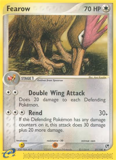 Fearow 37/100 Pokemon card