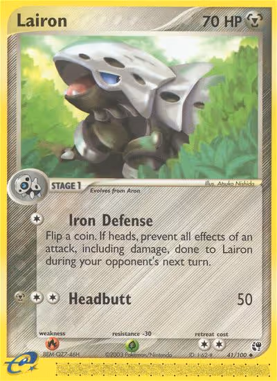Lairon 41/100 Pokemon card