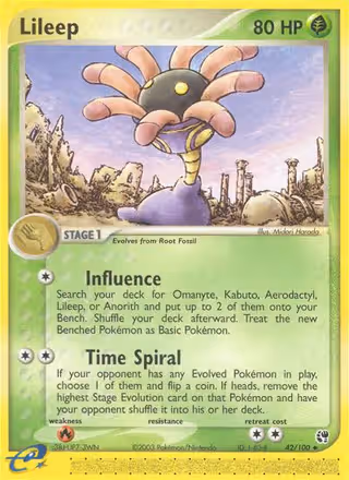 Lileep 42/100 Pokemon card