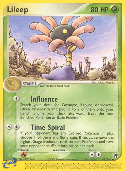 Lileep 42/100 Pokemon card
