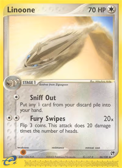 Linoone 44/100 Pokemon card