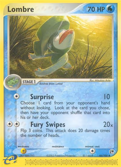 Lombre 46/100 Pokemon card