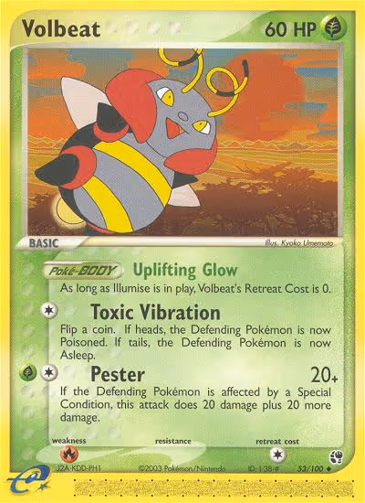 Volbeat 53/100 Pokemon card