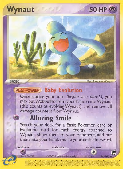 Wynaut 54/100 Pokemon card