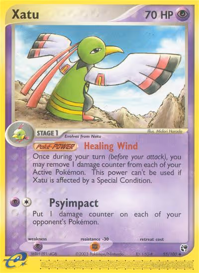 Xatu 55/100 Pokemon card