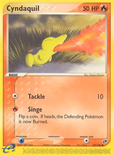 Cyndaquil 59/100 Pokemon card
