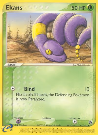 Ekans 64/100 Pokemon card
