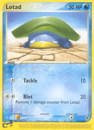 Lotad 67/100 Pokemon card