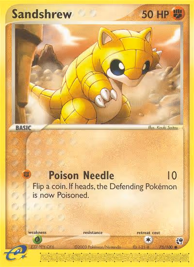 Sandshrew 75/100 Pokemon card