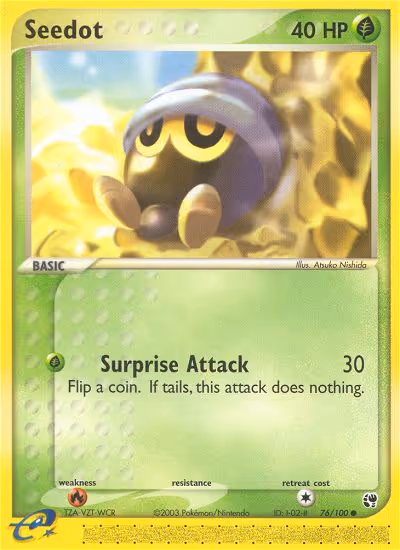Seedot 76/100 Pokemon card