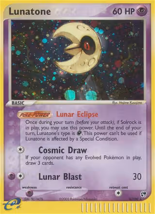 Lunatone 8/100 Pokemon card