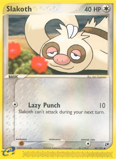 Slakoth 80/100 Pokemon card