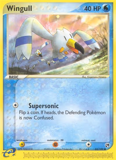 Wingull 84/100 Pokemon card