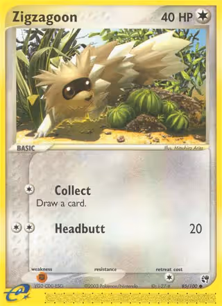 Zigzagoon 85/100 Pokemon card
