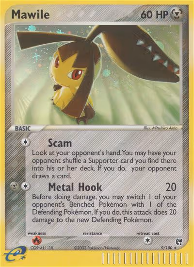 Mawile 9/100 Pokemon card