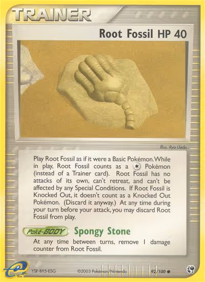 Root Fossil 92/100 Pokemon card