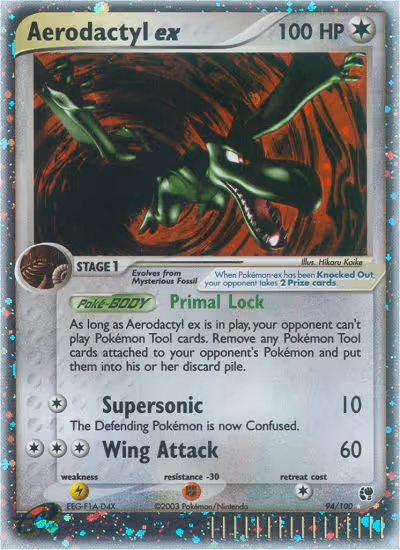 Aerodactyl ex 94/100 Pokemon card