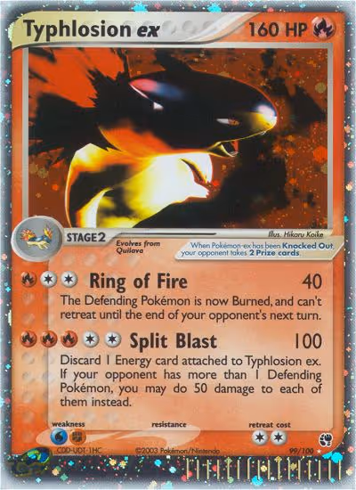 Typhlosion ex 99/100 Pokemon card
