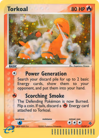 Torkoal 12/97 Pokemon card