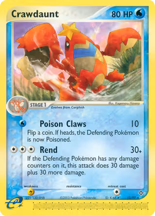 Crawdaunt 13/97 Pokemon card