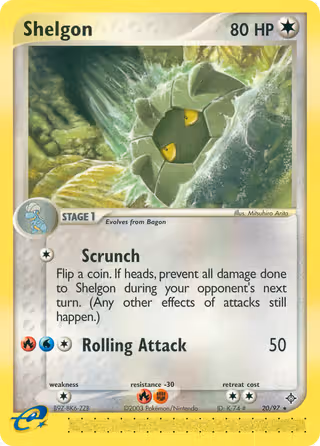 Shelgon 20/97 Pokemon card
