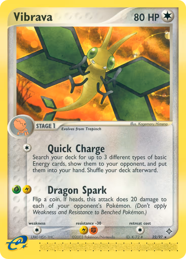 Vibrava 22/97 Pokemon card