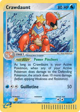 Crawdaunt 3/97 Pokemon card