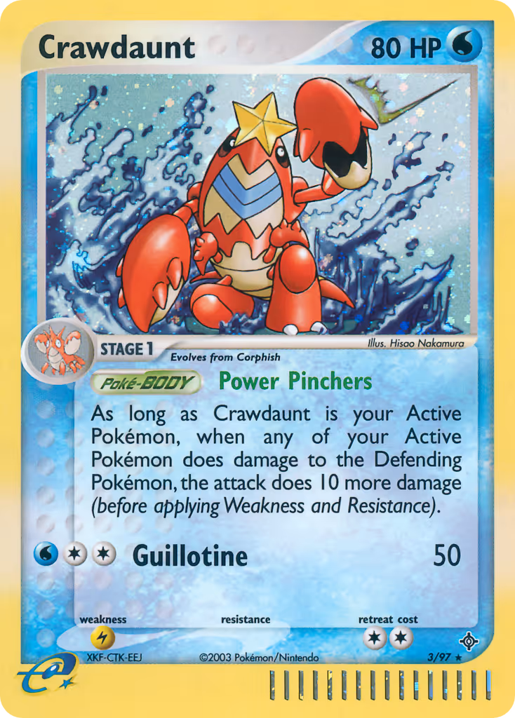 Crawdaunt 3/97 Pokemon card