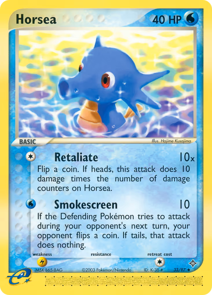Horsea 33/97 Pokemon card