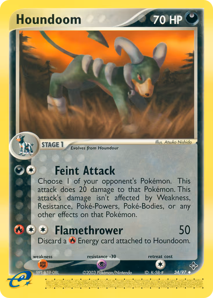 Houndoom 34/97 Pokemon card