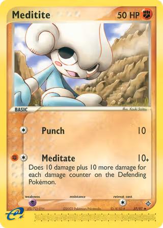 Meditite 37/97 Pokemon card