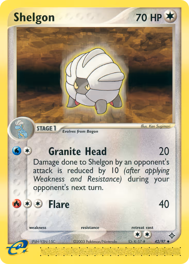 Shelgon 42/97 Pokemon card