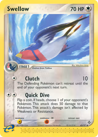 Swellow 45/97 Pokemon card