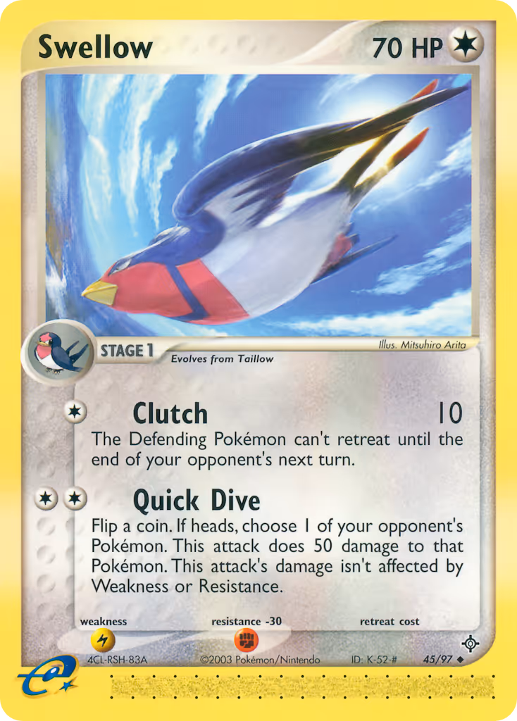 Swellow 45/97 Pokemon card