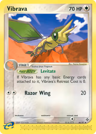 Vibrava 46/97 Pokemon card