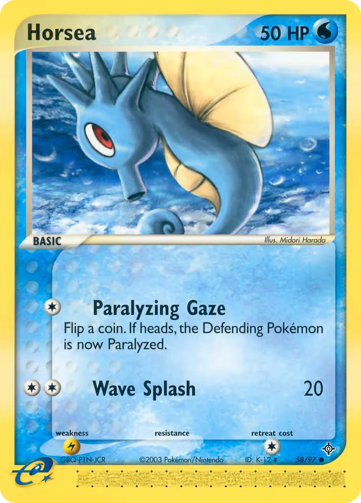 Horsea 58/97 Pokemon card