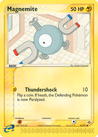 Magnemite 63/97 Pokemon card