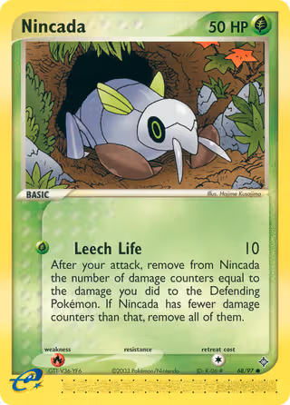 Nincada 68/97 Pokemon card