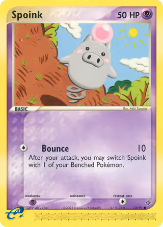 Spoink 73/97 Pokemon card