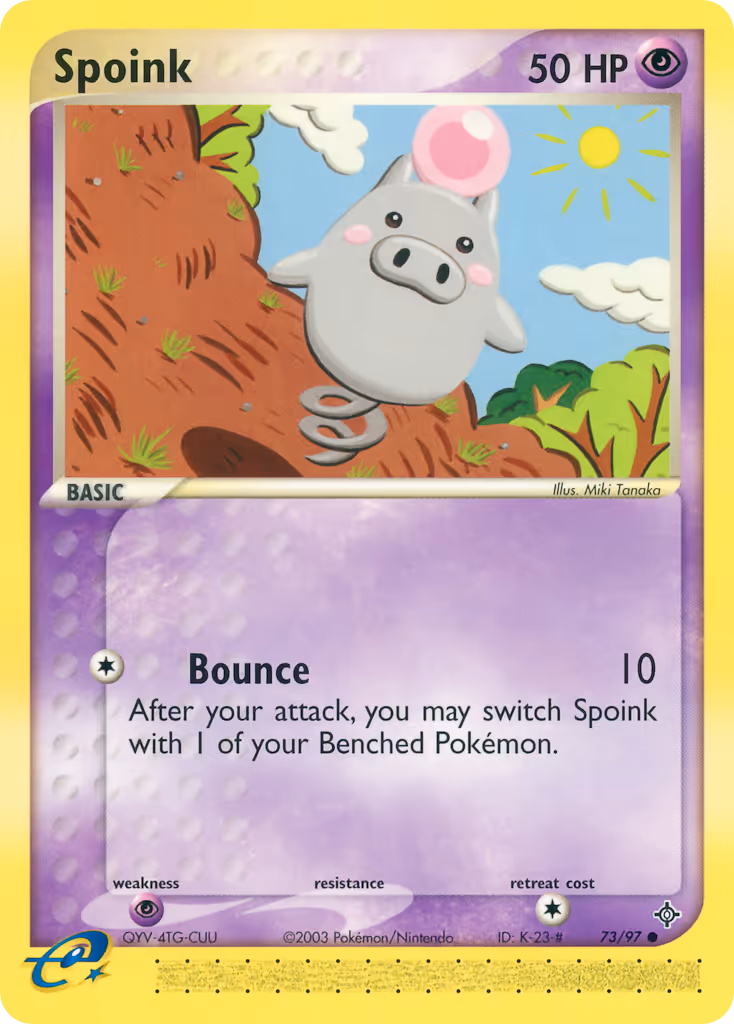 Spoink 73/97 Pokemon card