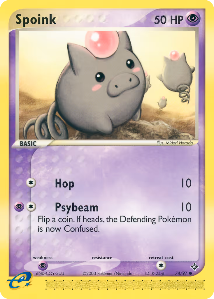 Spoink 74/97 Pokemon card