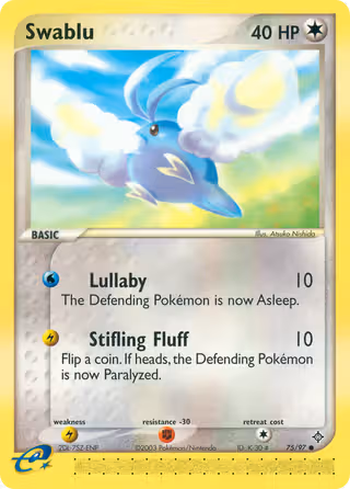 Swablu 75/97 Pokemon card