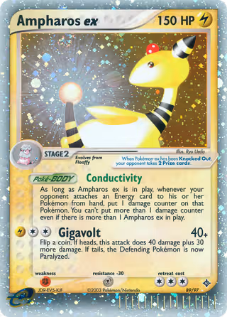 Ampharos ex 89/97 Pokemon card
