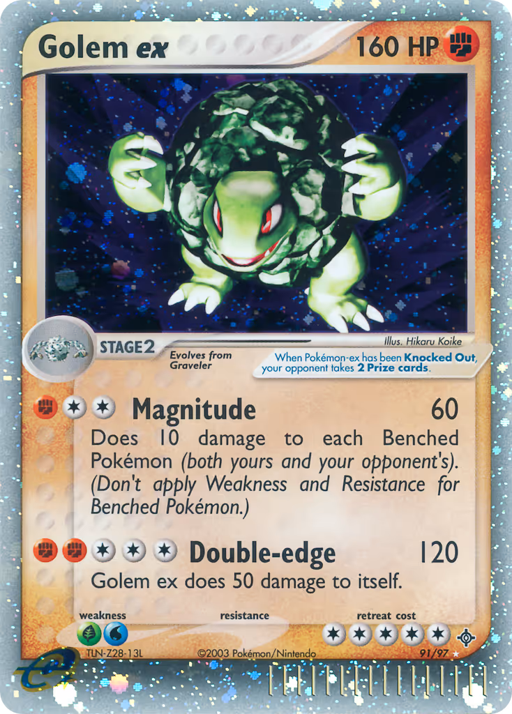 Golem ex 91/97 Pokemon card
