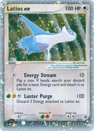 Latios ex 94/97 Pokemon card