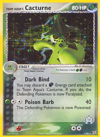 Team Aqua's Cacturne 1/95 Pokemon card